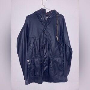Barbour Dark Blue Raincoat with Hood small